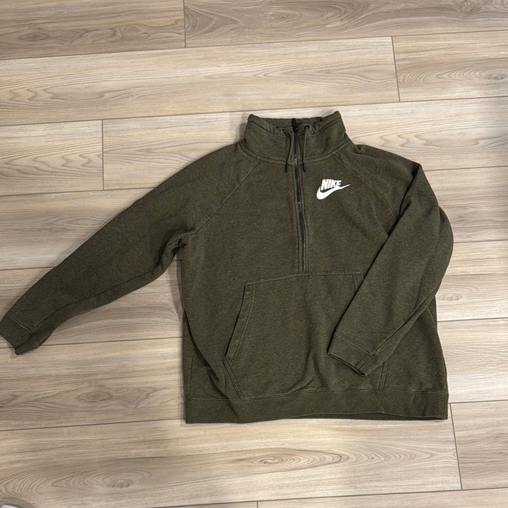 Nike Olive Green Half-Zip Sweatshirt